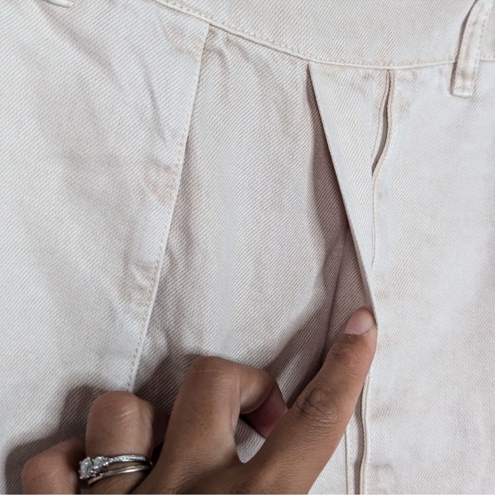 Young Fabulous & Broke YFB Saidie Wide Leg Patch Pocket Pants Cream XS - Picture 5 of 7